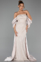 Abendkleid Lang Perlenbesetzt Nerzbraun ABU6351