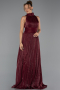 Abendkleid Lang Chiffon Weinrot ABU6352