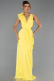 Abschlusskleid Lang Chiffon Gelb ABU6354