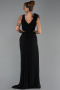 Abschlusskleid Lang Chiffon Schwarz ABU6354