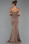 Abendkleid Lang Spitze Hellbraun ABU6355