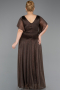 Abendkleid in Übergröße Lang Braun ABU5323