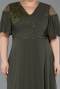 Abendgarderobe in Großen Größen Lang Chiffon Khaki ABU6340