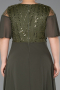Abendgarderobe in Großen Größen Lang Chiffon Khaki ABU6340