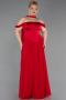 Abendgarderobe in Großen Größen Lang Chiffon Rot ABU5551