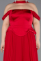 Abendgarderobe in Großen Größen Lang Chiffon Rot ABU5551