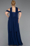 Abendgarderobe in Großen Größen Lang Chiffon Marineblau ABU5551