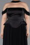 Abendgarderobe in Großen Größen Lang Chiffon Schwarz ABU5551