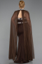 Abendkleid in Übergröße Lang Braun ABU6338