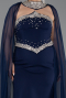 Abendkleid in Übergröße Lang Marineblau ABU6338