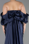 Abendkleid in Übergröße Lang Schuppig Marineblau ABU6312