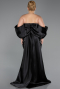 Abendkleid in Übergröße Lang Schuppig Schwarz ABU6312