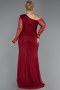 Abendkleid in Übergröße Lang Spitze Weinrot ABU6339