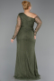 Abendkleid in Übergröße Lang Spitze Khaki ABU6339