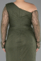 Abendkleid in Übergröße Lang Spitze Khaki ABU6339