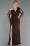 Abendkleid in Übergröße Lang Spitze Braun ABU6339