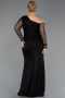 Abendkleid in Übergröße Lang Spitze Schwarz ABU6339