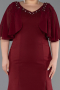 Abendkleid in Übergröße Lang Weinrot ABU6353