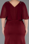 Abendkleid in Übergröße Lang Weinrot ABU6353