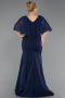 Abendkleid in Übergröße Lang Marineblau ABU6353