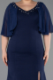 Abendkleid in Übergröße Lang Marineblau ABU6353
