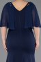 Abendkleid in Übergröße Lang Marineblau ABU6353
