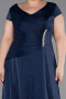 Abendkleid in Übergröße Lang Marineblau ABU6363