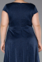 Abendkleid in Übergröße Lang Marineblau ABU6363