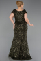 Abendkleid in Übergröße Lang Schuppig Khaki ABU6282