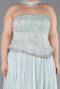 Abendkleid in Übergröße Lang Chiffon Minzgrün ABU5793