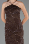 Abendkleid Lang Schuppig Braun ABU5713