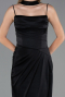 Abendbekleidung Lang Satin Schwarz ABU6367