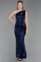 Abendkleid Lang Marineblau ABU6368