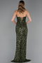 Abschlusskleid Lang Schuppig Khaki ABU6218