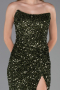 Abschlusskleid Lang Schuppig Khaki ABU6218