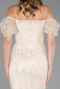 Partykleid Midi Perlenbesetzt Beige ABK2667