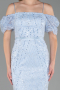 Partykleid Midi Perlenbesetzt Eisblau ABK2667