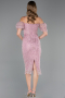 Partykleid Midi Perlenbesetzt Puder ABK2667