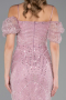 Partykleid Midi Perlenbesetzt Puder ABK2667