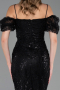 Partykleid Midi Perlenbesetzt Schwarz ABK2667