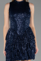 Partykleid Kurz Schuppig Marineblau ABK2671