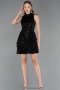 Partykleid Kurz Schuppig Schwarz ABK2671