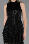 Partykleid Kurz Schuppig Schwarz ABK2671