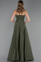 Abschlusskleid Lang Satin Khaki ABU5146