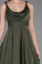 Abschlusskleid Lang Satin Khaki ABU5146