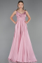 Abschlusskleid Lang Satin Puder ABU5146