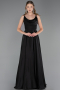 Abschlusskleid Lang Satin Schwarz ABU5146