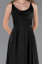 Abschlusskleid Lang Satin Schwarz ABU5146