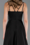 Abschlusskleid Lang Satin Schwarz ABU5146