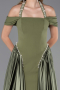 Standesamtkleid Lang Satin Khaki ABU5995